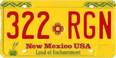 NM license plate 322RGN