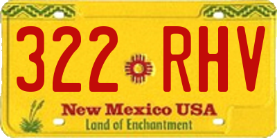 NM license plate 322RHV