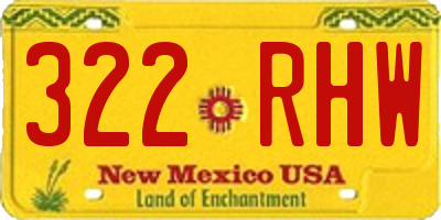 NM license plate 322RHW