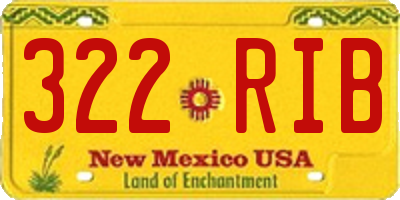 NM license plate 322RIB