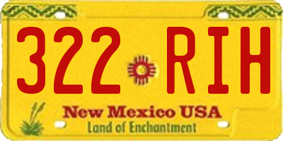 NM license plate 322RIH