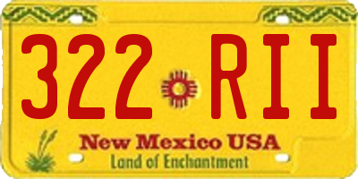 NM license plate 322RII