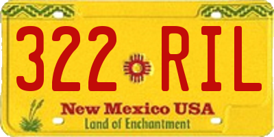 NM license plate 322RIL