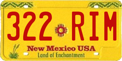 NM license plate 322RIM