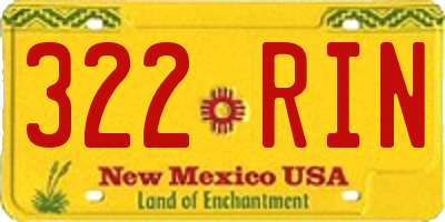 NM license plate 322RIN