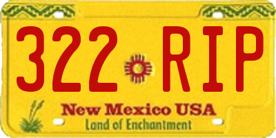 NM license plate 322RIP