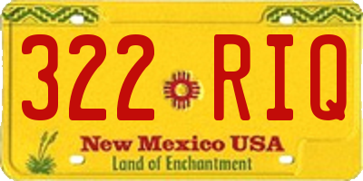NM license plate 322RIQ