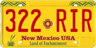 NM license plate 322RIR