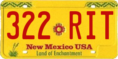 NM license plate 322RIT