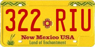 NM license plate 322RIU
