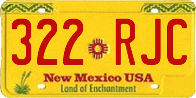 NM license plate 322RJC