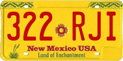 NM license plate 322RJI