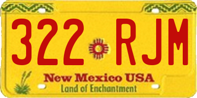 NM license plate 322RJM
