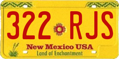 NM license plate 322RJS