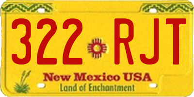 NM license plate 322RJT