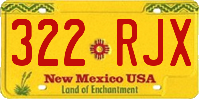 NM license plate 322RJX