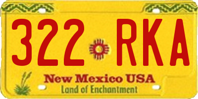 NM license plate 322RKA