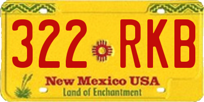 NM license plate 322RKB