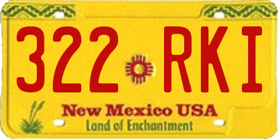 NM license plate 322RKI