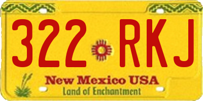 NM license plate 322RKJ