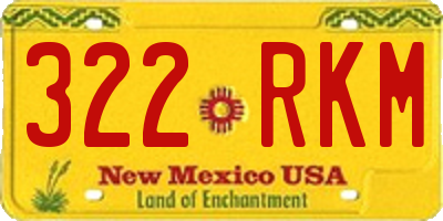 NM license plate 322RKM