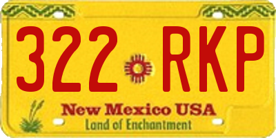NM license plate 322RKP