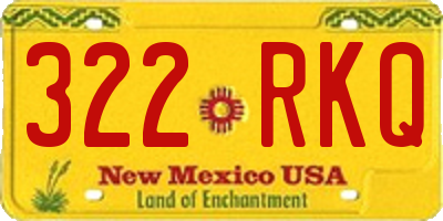 NM license plate 322RKQ