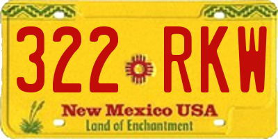 NM license plate 322RKW