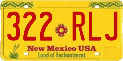 NM license plate 322RLJ