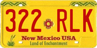 NM license plate 322RLK