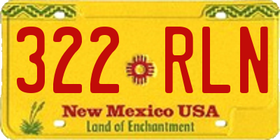 NM license plate 322RLN