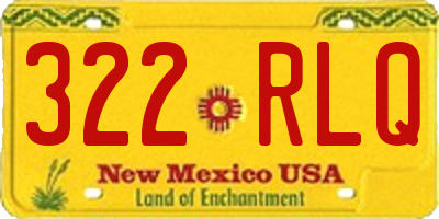 NM license plate 322RLQ