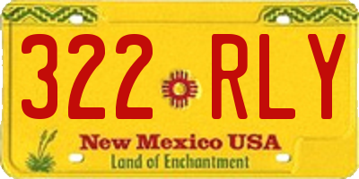 NM license plate 322RLY