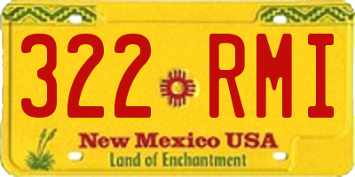 NM license plate 322RMI