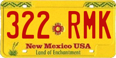 NM license plate 322RMK