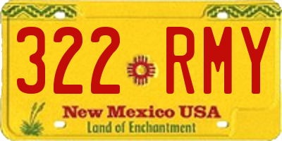 NM license plate 322RMY