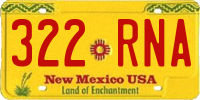 NM license plate 322RNA