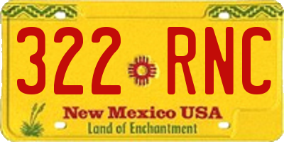 NM license plate 322RNC