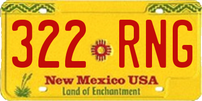 NM license plate 322RNG