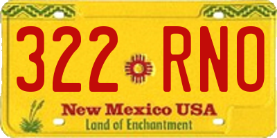 NM license plate 322RNO