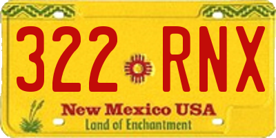NM license plate 322RNX