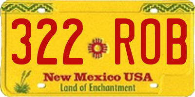 NM license plate 322ROB