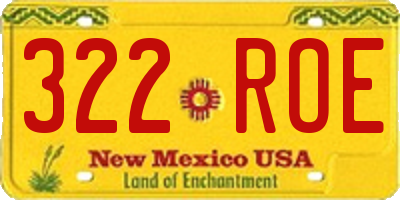 NM license plate 322ROE