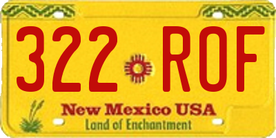 NM license plate 322ROF