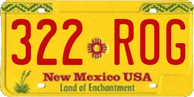 NM license plate 322ROG