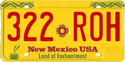 NM license plate 322ROH