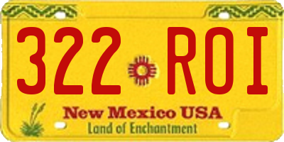 NM license plate 322ROI