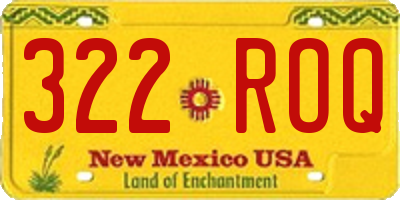 NM license plate 322ROQ