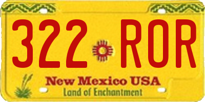 NM license plate 322ROR