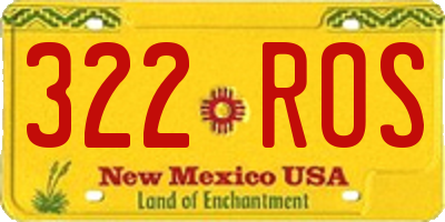 NM license plate 322ROS